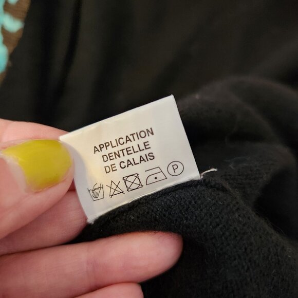 Vanita Rosa Paris St. Barth Black Cashmere Wrap Cardigan Embellished Resort - Picture 10 of 13